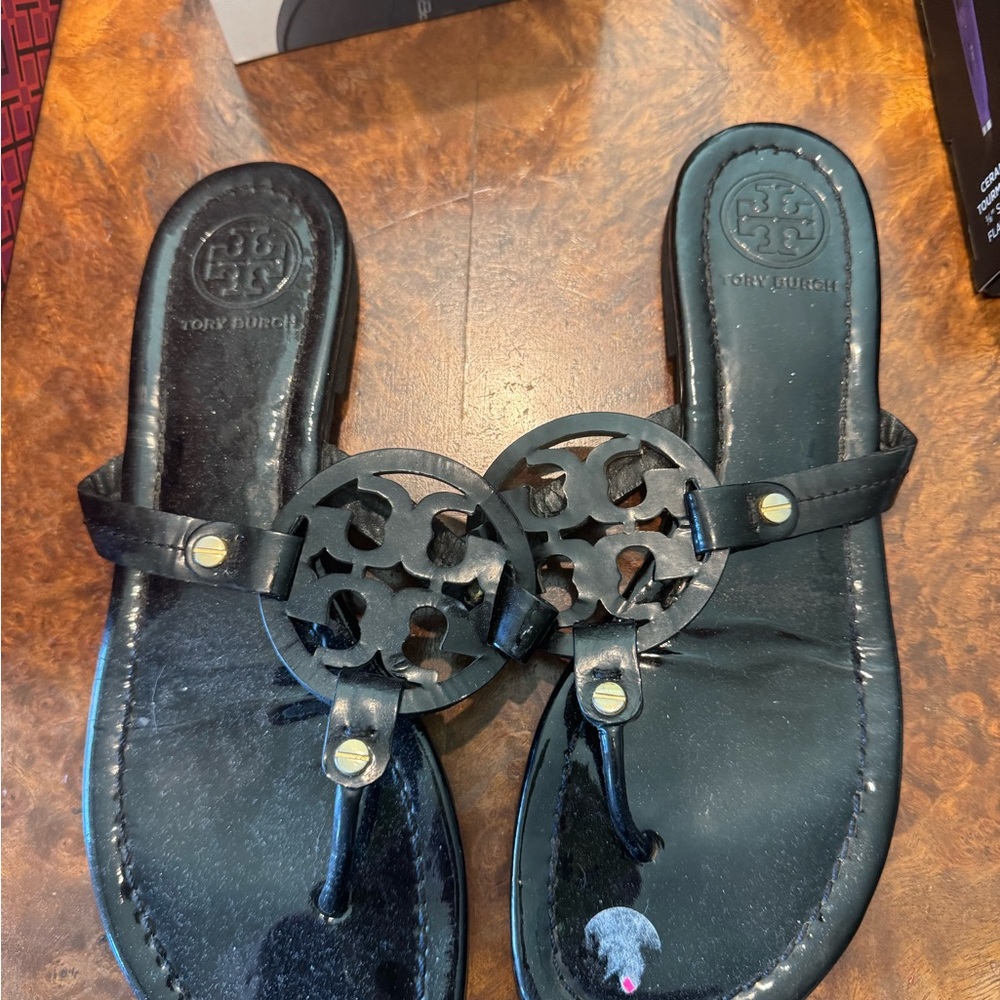 Tory Burch Black Leather Sandals